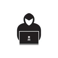Hacker icon logo vector background