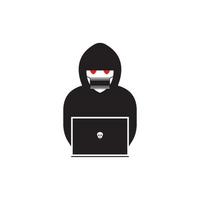 Hacker icon logo vector background