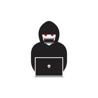 fondo de vector de logotipo de icono de hacker