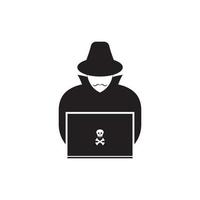 Hacker icon logo vector background