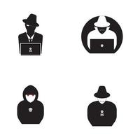 Hacker icon logo vector background