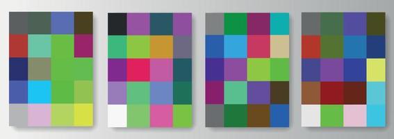 Collection set of backgrounds from colorful pixel squares vector