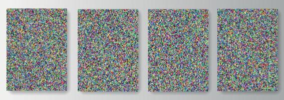 conjunto de colección de fondos de cuadrados de píxeles coloridos. patrones sin fisuras vector