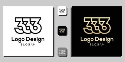 logo design numbers symbol numeral black gold outline with app template vector