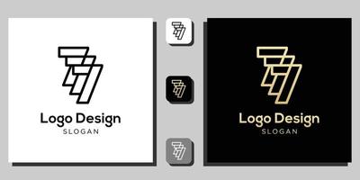 logo design numbers symbol numeral black gold outline with app template vector