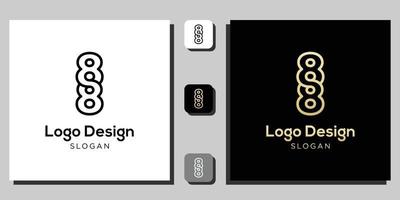 logo design numbers symbol numeral black gold outline with app template vector