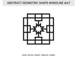 Abstract Geometric Monoline Lineart Line Shape Free Vector