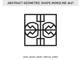 Abstract Geometric Monoline Lineart Line Shape Free Vector