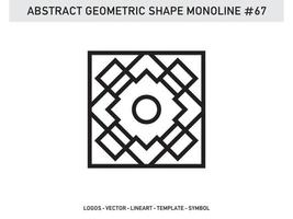 Abstract Geometric Monoline Lineart Line Shape Free Vector