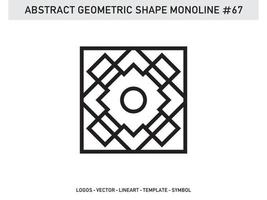 Abstract Geometric Monoline Lineart Line Shape Free Vector