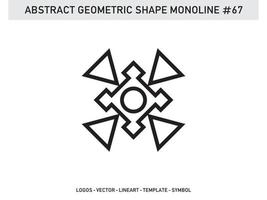 Abstract Geometric Monoline Lineart Line Shape Free Vector