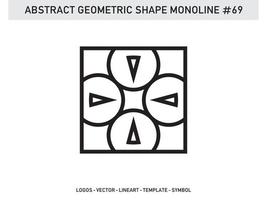Abstract Geometric Monoline Lineart Line Shape Free Vector