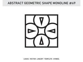 Abstract Geometric Monoline Lineart Line Shape Free Vector