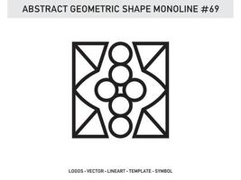 Abstract Geometric Monoline Lineart Line Shape Free Vector