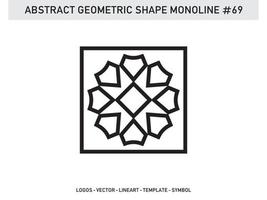 Abstract Geometric Monoline Lineart Line Shape Free Vector