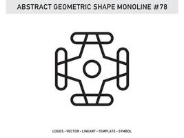 Abstract Geometric Monoline Lineart Line Shape Free Vector