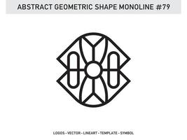 Abstract Geometric Monoline Lineart Line Shape Free Vector