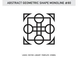 Abstract Geometric Monoline Lineart Line Shape Free Vector