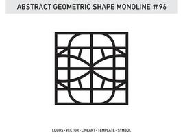 diseño de vector libre de forma de línea de lineart geométrico abstracto monoline