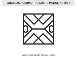 Monoline Abstract Geometric Lineart Line Shape Free Vector Design