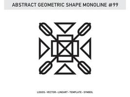 diseño de vector libre de forma de línea de lineart geométrico abstracto monoline