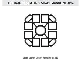 Monoline Abstract Geometric Lineart Line Shape Free Vector Design