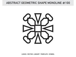 Monoline Abstract Geometric Lineart Line Shape Free Vector Design