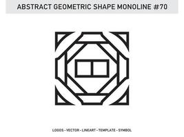 Abstract Geometric Monoline Lineart Line Shape Free Vector