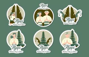 Nyepi Balinese Day of Silence Sticker vector