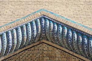 Elements of ancient architecture of Central Asia. Ceiling in the form of a dome in a traditional ancient Asian mosaic