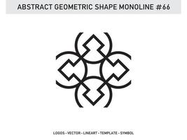 Abstract Geometric Monoline Lineart Line Shape Free Vector