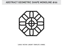 Abstract Geometric Monoline Lineart Line Shape Free Vector