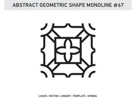 Abstract Geometric Monoline Lineart Line Shape Free Vector