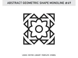 Abstract Geometric Monoline Lineart Line Shape Free Vector