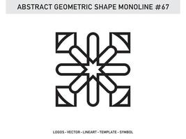 Abstract Geometric Monoline Lineart Line Shape Free Vector