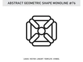 Abstract Geometric Monoline Lineart Line Shape Free Vector