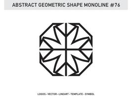 Abstract Geometric Monoline Lineart Line Shape Free Vector