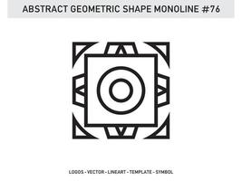 Abstract Geometric Monoline Lineart Line Shape Free Vector