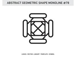 Abstract Geometric Monoline Lineart Line Shape Free Vector