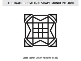 Abstract Geometric Monoline Lineart Line Shape Free Vector