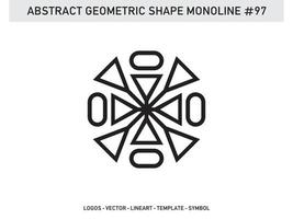 Monoline Abstract Geometric Lineart Line Shape Free Vector Design