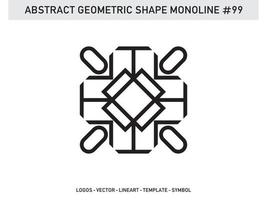 diseño de vector libre de forma de línea de lineart geométrico abstracto monoline