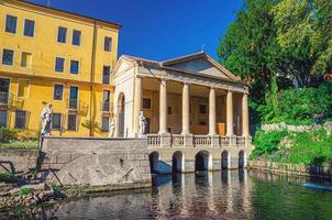 Vicenza, Italy, September 12, 2019 Valmarana Lodge Loggia Palladian style building with columns photo