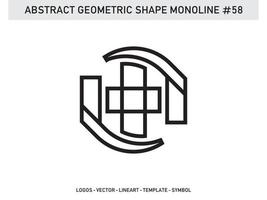 Geometric Monoline Shape Abstract Free Vector