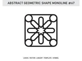Abstract Geometric Monoline Lineart Line Shape Free Vector