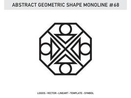 Abstract Geometric Monoline Lineart Line Shape Free Vector