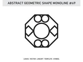 Abstract Geometric Monoline Lineart Line Shape Free Vector
