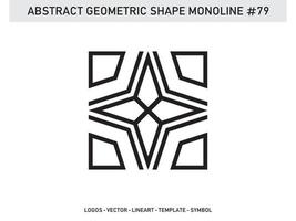 Abstract Geometric Monoline Lineart Line Shape Free Vector