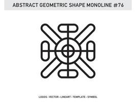 Abstract Geometric Monoline Lineart Line Shape Free Vector