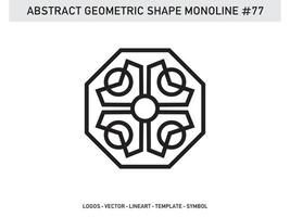 Abstract Geometric Monoline Lineart Line Shape Free Vector